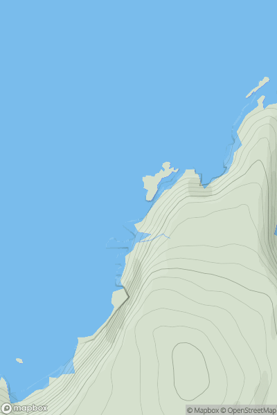 Thumbnail image for Old Man of Stoer showing contour plot for surrounding peak