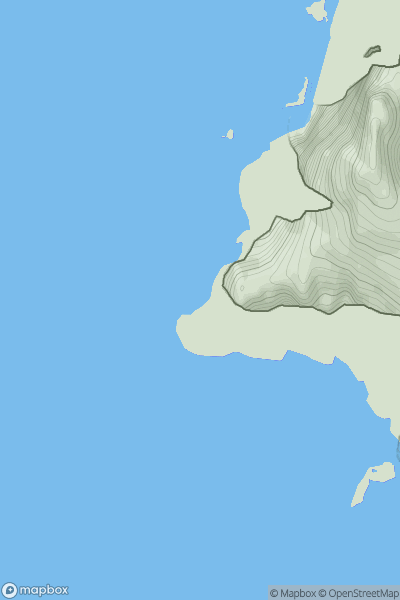 Thumbnail image for Clagan na Rusgachan showing contour plot for surrounding peak