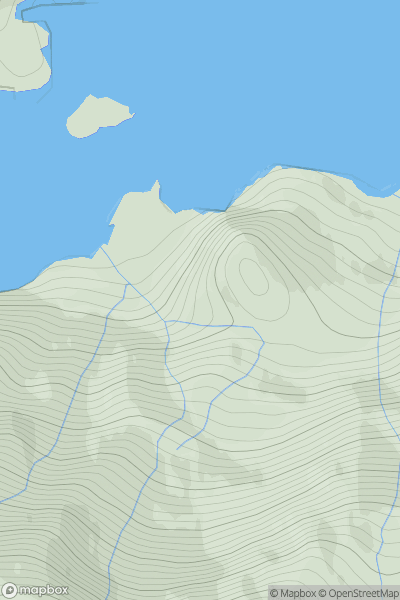 Thumbnail image for Creag Raonabhal showing contour plot for surrounding peak