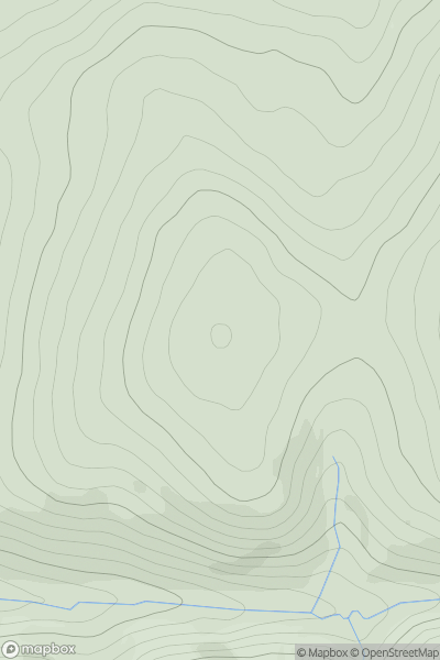 Thumbnail image for Glentye Hill showing contour plot for surrounding peak