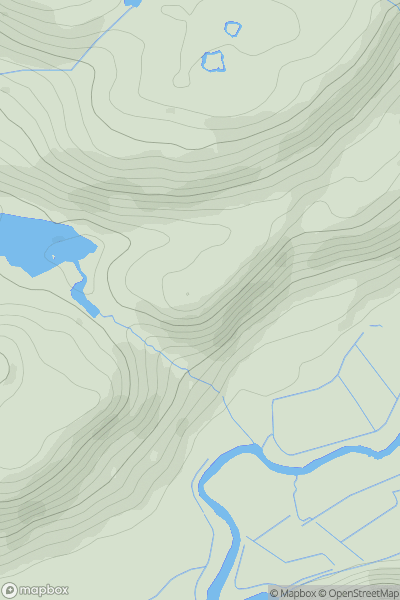Thumbnail image for Coed Ty-coch showing contour plot for surrounding peak