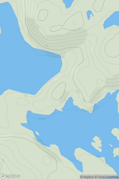 Thumbnail image for Boat Bay Hill showing contour plot for surrounding peak