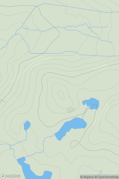 Thumbnail image for Beinn Bhuidhe West Top showing contour plot for surrounding peak