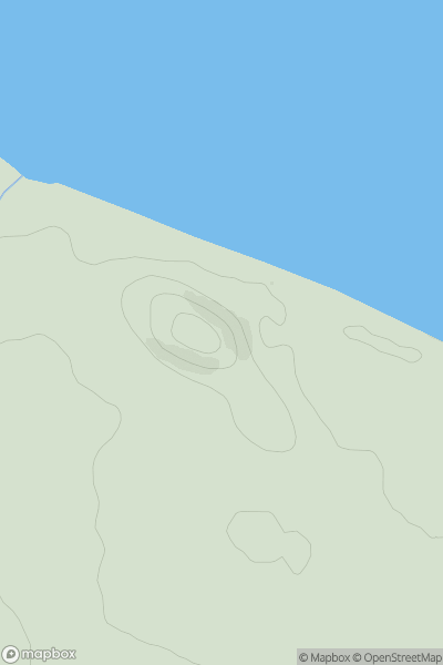 Thumbnail image for Bamburgh Castle Hill showing contour plot for surrounding peak