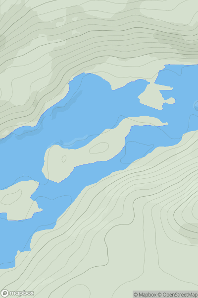 Thumbnail image for Eilean Loch Beinn a' Mheadhoin showing contour plot for surrounding peak