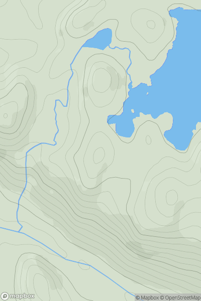 Thumbnail image for Carn nan Caorach South Top showing contour plot for surrounding peak