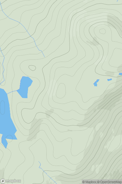 Thumbnail image for Beinn Eagagach West Top showing contour plot for surrounding peak