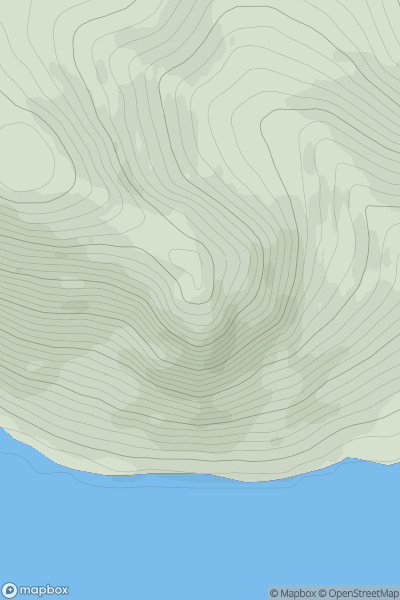 Thumbnail image for Sron Sitheag showing contour plot for surrounding peak
