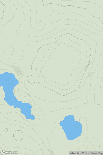 Thumbnail image for Caerloggas Downs showing contour plot for surrounding peak