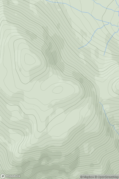 Thumbnail image for Beinn Clachach South Top showing contour plot for surrounding peak