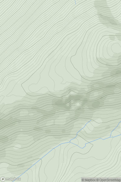Thumbnail image for Druim a' Ghoirtein West Top showing contour plot for surrounding peak