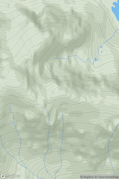 Thumbnail image for Mullach an Rathain East Top showing contour plot for surrounding peak