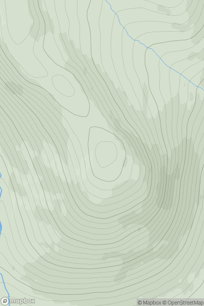 Thumbnail image for Meall Doire South Top showing contour plot for surrounding peak