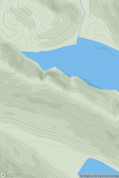 Thumbnail image for Beinn Tharsuinn Chaol Far East Top showing contour plot for surrounding peak