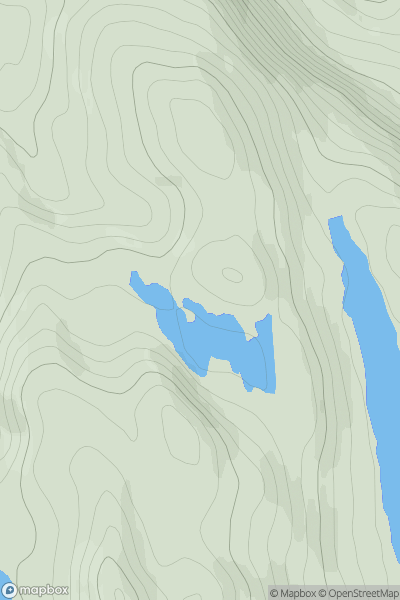 Thumbnail image for Creagh Dubh South Top showing contour plot for surrounding peak