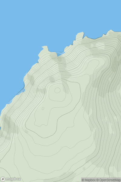 Thumbnail image for Bradda Hill showing contour plot for surrounding peak