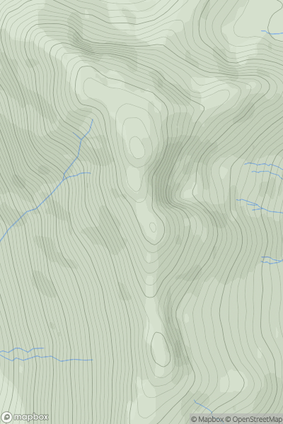 Thumbnail image for Ciste Dhubh South Top showing contour plot for surrounding peak