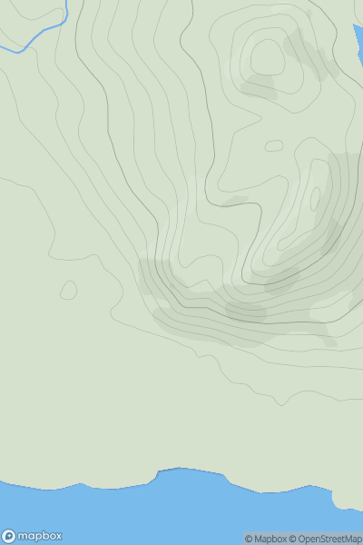 Thumbnail image for Dumbuck Hill West showing contour plot for surrounding peak
