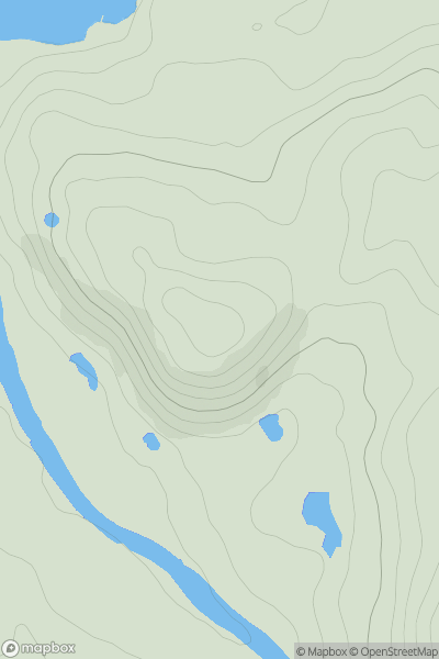 Thumbnail image for Inverawe Woods Hill showing contour plot for surrounding peak