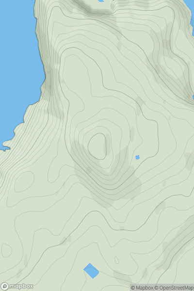 Thumbnail image for Holyhead Mountain showing contour plot for surrounding peak