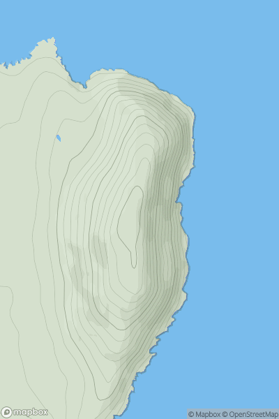Thumbnail image for Mynydd Enlli showing contour plot for surrounding peak