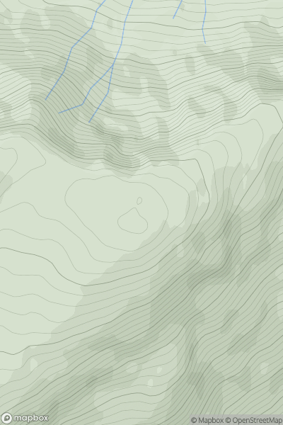Thumbnail image for Monadh Driseig showing contour plot for surrounding peak