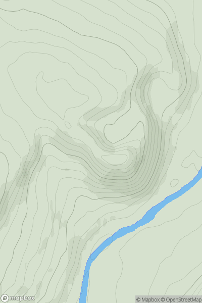 Thumbnail image for Coed Craig-yr-hesg showing contour plot for surrounding peak