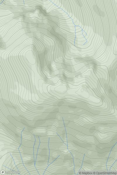Thumbnail image for Bidean nam Bian West Top showing contour plot for surrounding peak