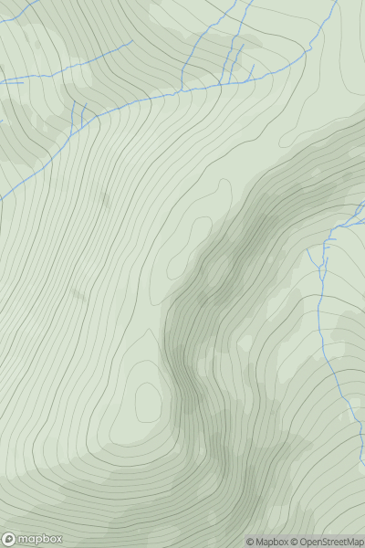 Thumbnail image for An Cearcallach North Top showing contour plot for surrounding peak