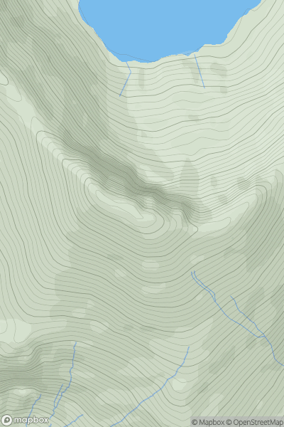 Thumbnail image for Y Lliwedd East Top showing contour plot for surrounding peak