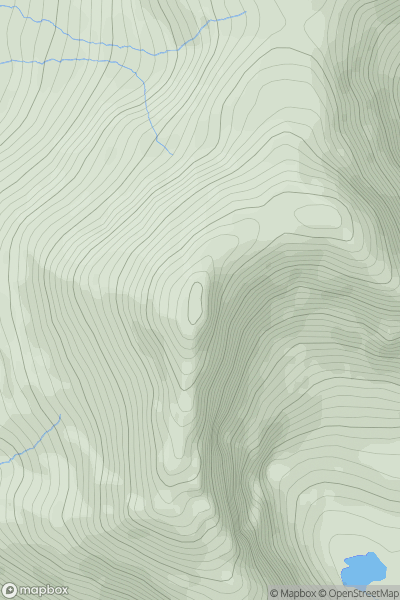 Thumbnail image for Mweelrea (Maol Reidh) showing contour plot for surrounding peak