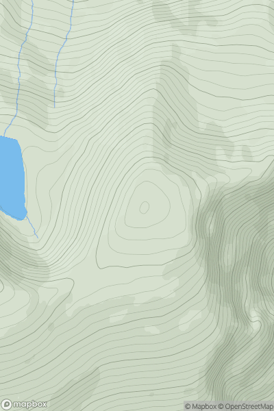 Thumbnail image for Stradbally Mountain (Cnoc an tSraidbhaile) showing contour plot for surrounding peak