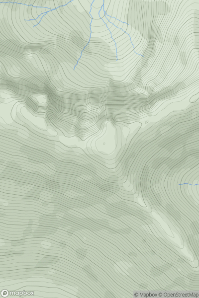 Thumbnail image for Ben Lugmore East Top showing contour plot for surrounding peak