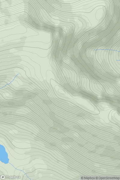 Thumbnail image for Ben Lugmore West Top showing contour plot for surrounding peak