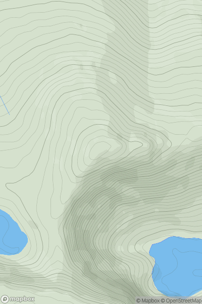 Thumbnail image for Mangerton North Top showing contour plot for surrounding peak