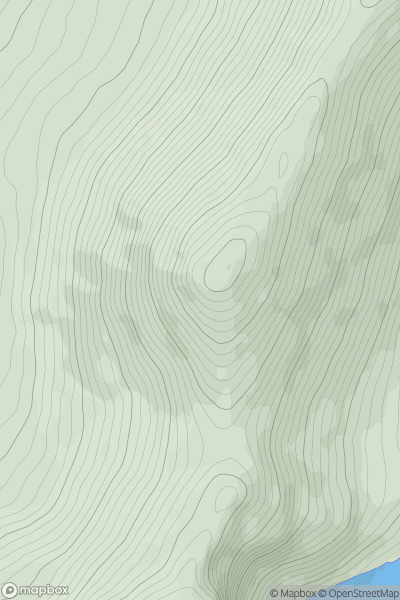 Thumbnail image for Beenmore (Binn Mhor) showing contour plot for surrounding peak