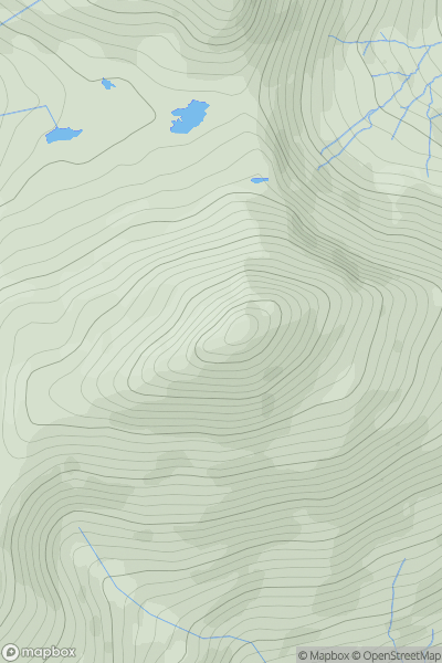 Thumbnail image for Yr Aran showing contour plot for surrounding peak