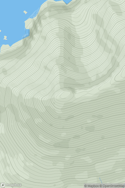 Thumbnail image for Croaghaun SW Top (Croaghaun West Top) showing contour plot for surrounding peak