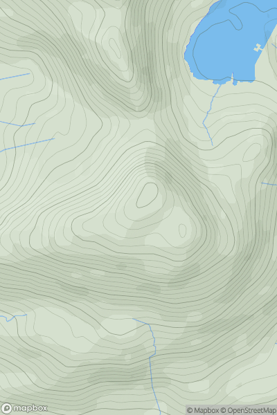 Thumbnail image for Moelwyn Bach showing contour plot for surrounding peak