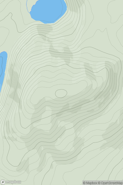 Thumbnail image for Loughsalt Mountain (Cnoc an Liathain) showing contour plot for surrounding peak