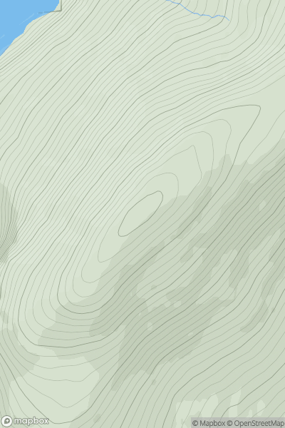 Thumbnail image for Minaun (Menawn) (An Mionnan) showing contour plot for surrounding peak