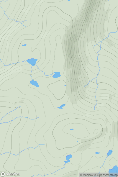 Thumbnail image for Ysgafell Wen North Top showing contour plot for surrounding peak