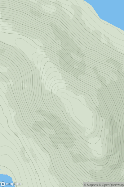 Thumbnail image for Lackavrea (Leic Aimhreidh) showing contour plot for surrounding peak