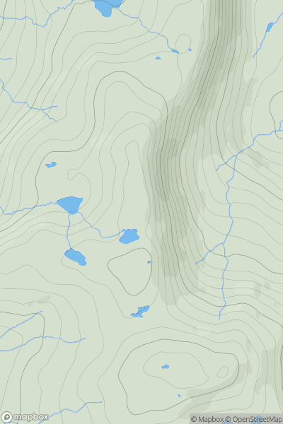 Thumbnail image for Ysgafell Wen Far North Top showing contour plot for surrounding peak