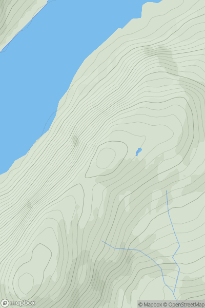 Thumbnail image for Creigiau Gleision North Top showing contour plot for surrounding peak