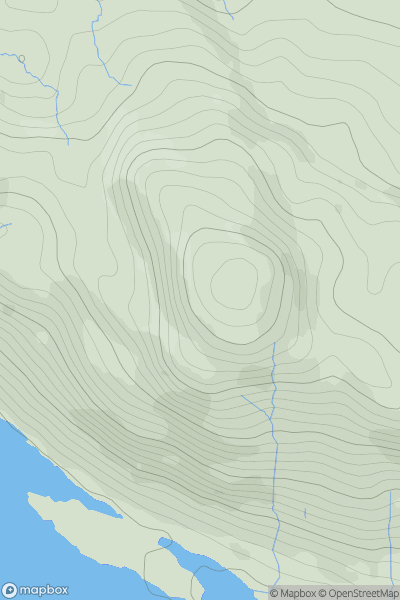 Thumbnail image for Leitir Eitreann (Binn Mhor) showing contour plot for surrounding peak