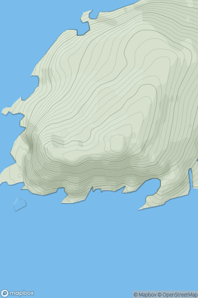 Thumbnail image for Scarriff Island (An Scairbh) showing contour plot for surrounding peak