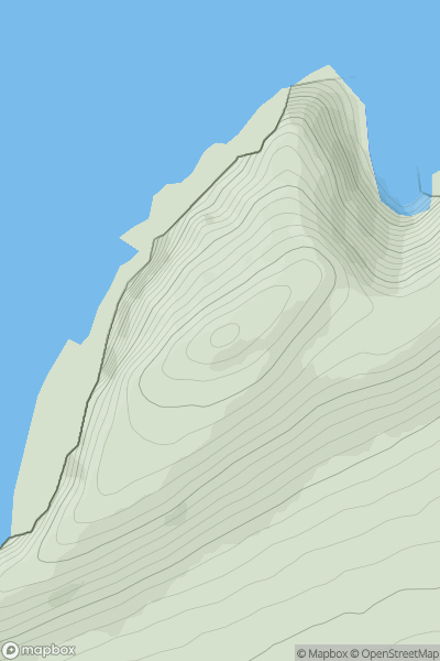 Thumbnail image for Ceann Bhaile Dhaith (Ballydavid Head) showing contour plot for surrounding peak