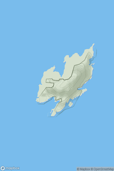 Thumbnail image for Sceilg Mhichil (Great Skellig) showing contour plot for surrounding peak