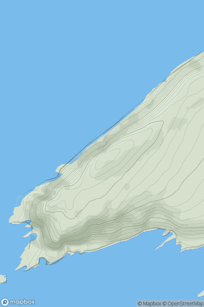 Thumbnail image for Ceann Sibeal (Sybil Head) (Sybil Point) showing contour plot for surrounding peak